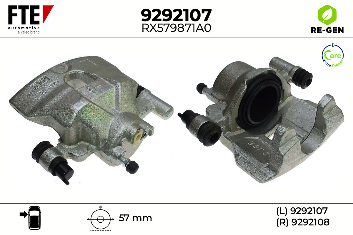 FTE Bremsekaliper 9292107 venstre foraksel for MAZDA