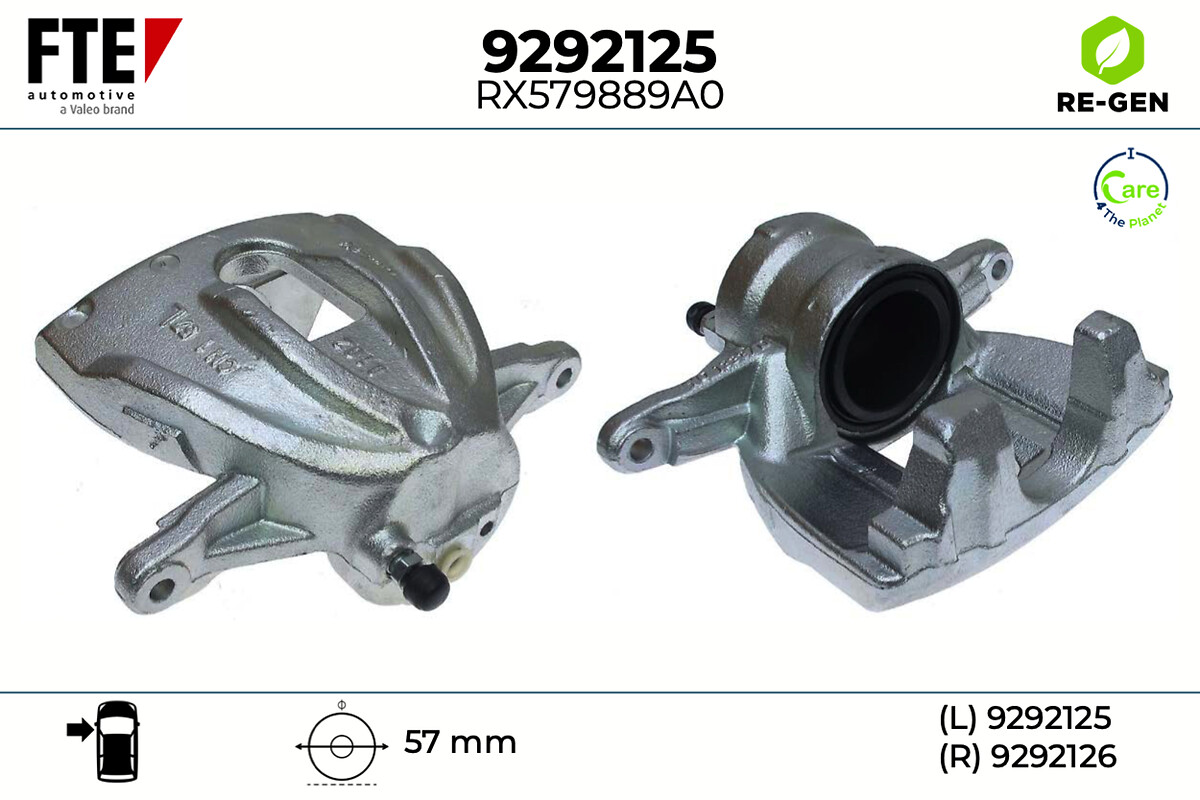 FTE Bremsekaliper 9292125 venstre foraksel for TOYOTA