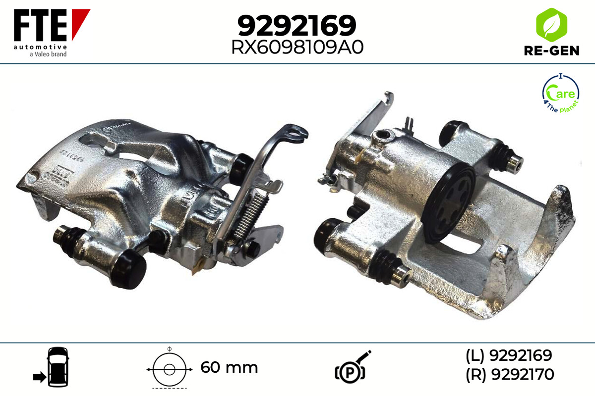 FTE Bremsekaliper 9292169 Bagaksel venstre for IVECO FIAT