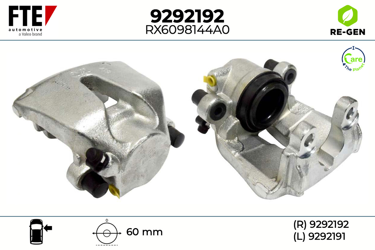 FTE Bremsekaliper 9292192 højre foraksel for BMW