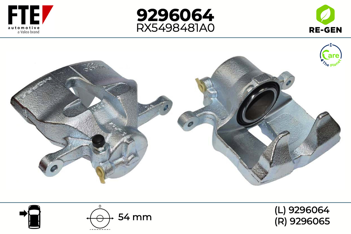 FTE Bremsekaliper 9296064 venstre foraksel for FIAT