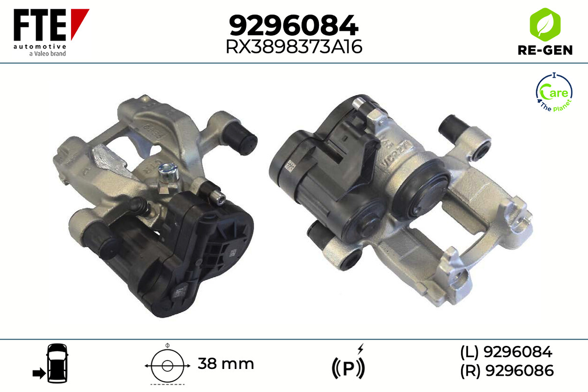 FTE Bremsekaliper 9296084 Bagaksel venstre for VW