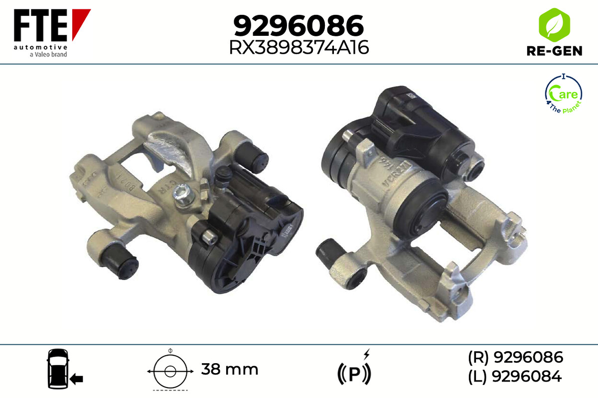 FTE Bremsekaliper 9296086 Bagaksel højre for VW