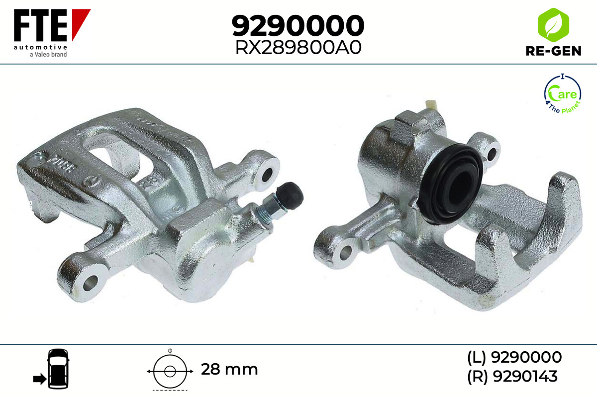 FTE Bremsekaliper 9290000 Bagaksel venstre for MERCEDES-BENZ