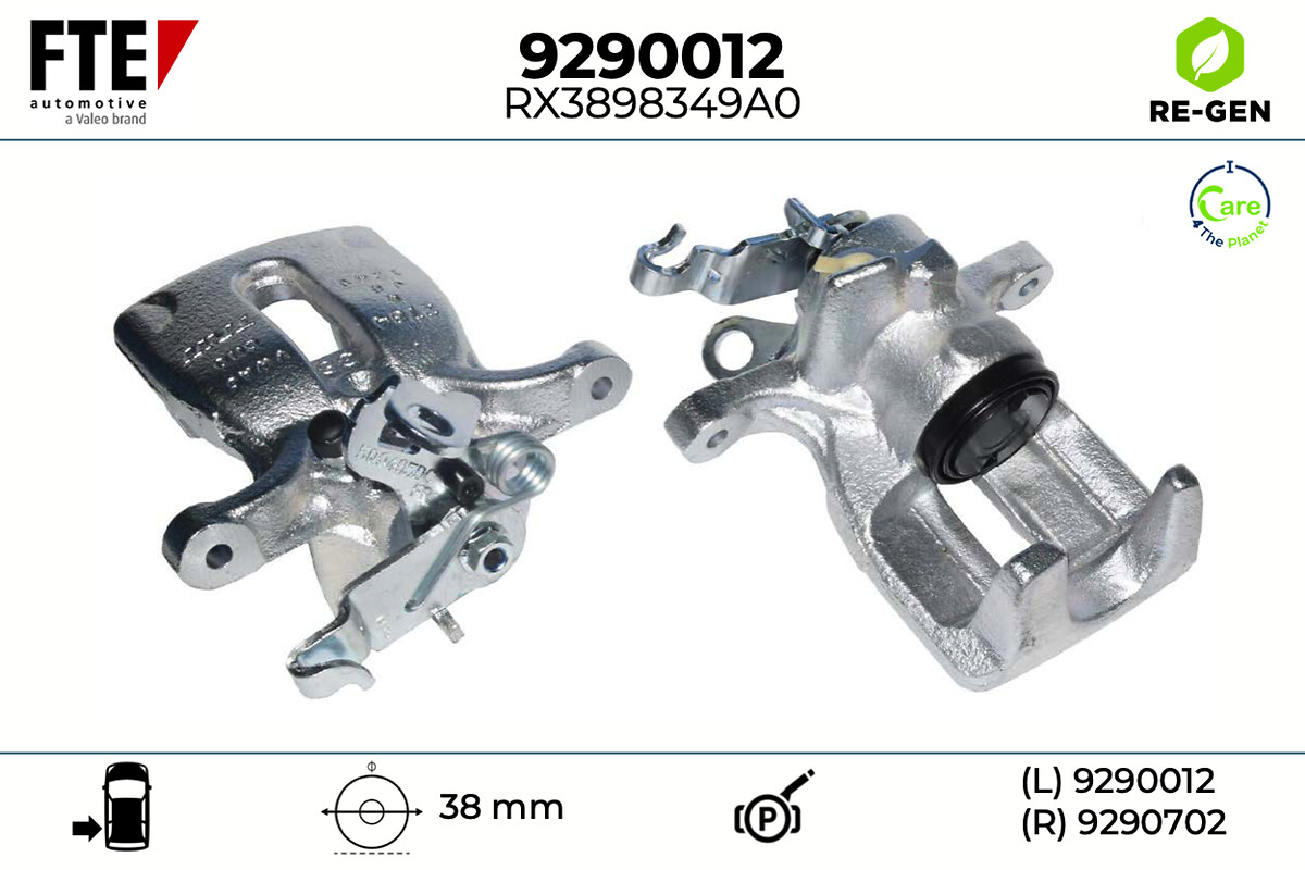 FTE Bremsekaliper 9290012 Bagaksel venstre for VW