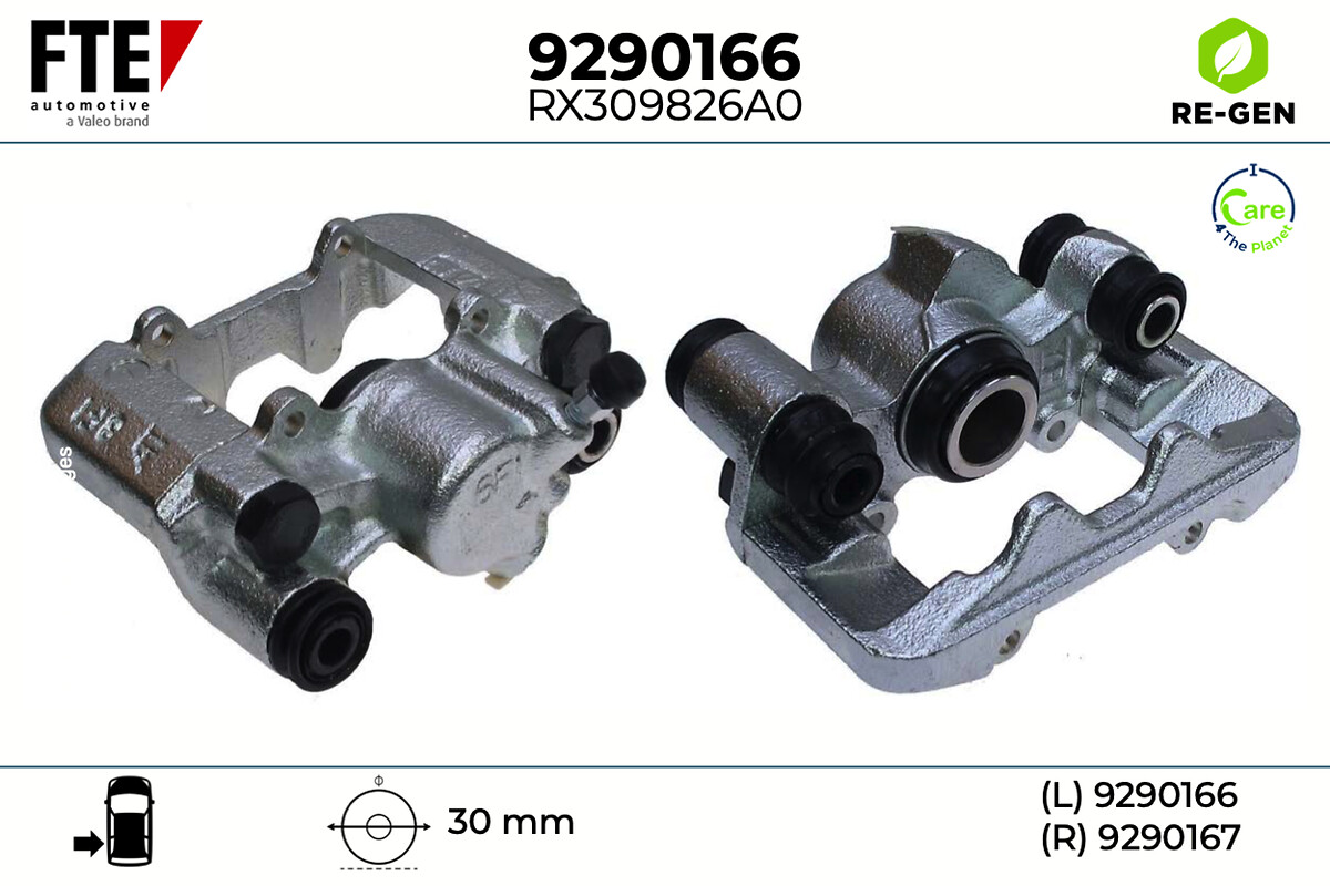 FTE Bremsekaliper 9290166 Bagaksel venstre for TOYOTA