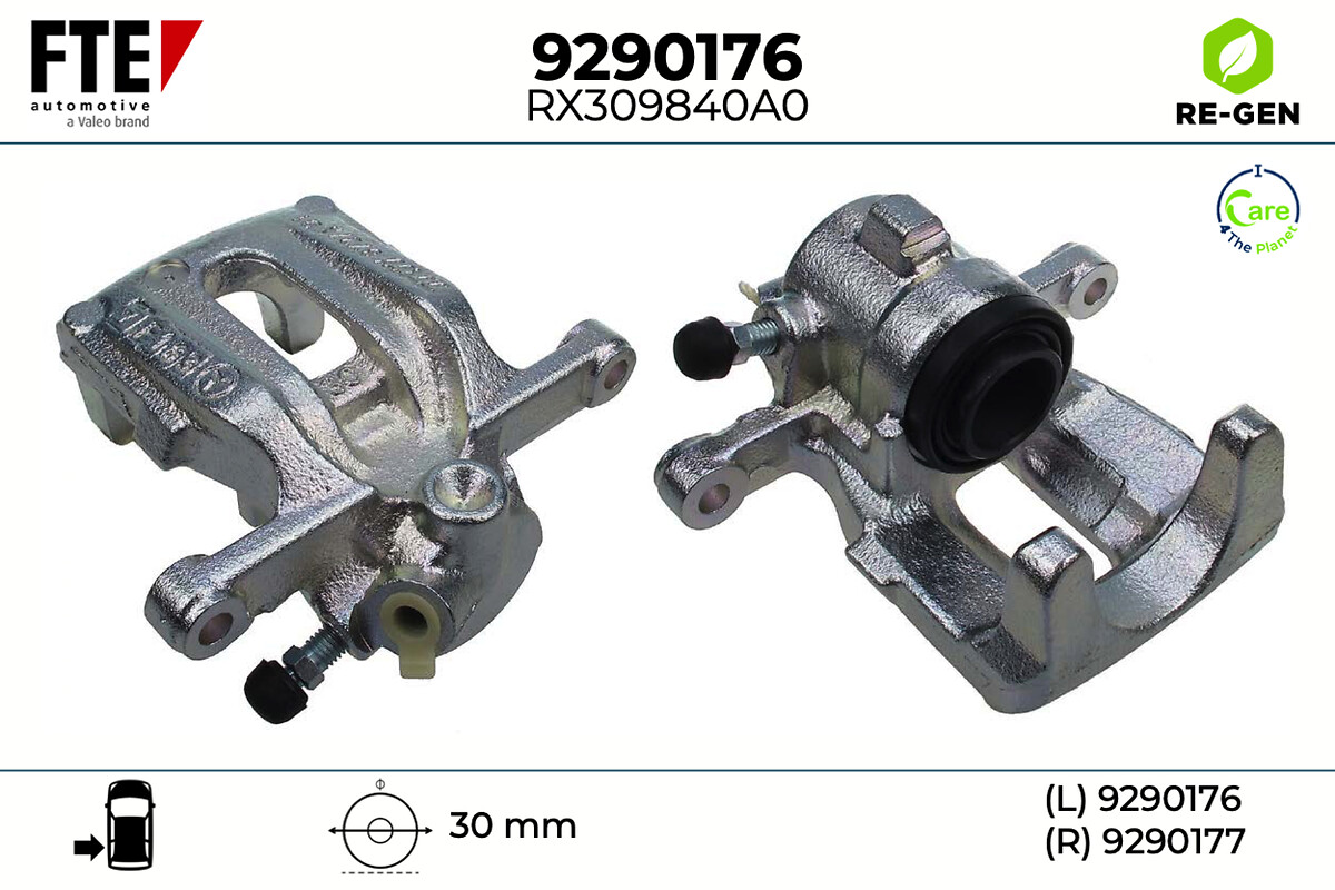 FTE Bremsekaliper 9290176 Bagaksel venstre for MERCEDES-BENZ