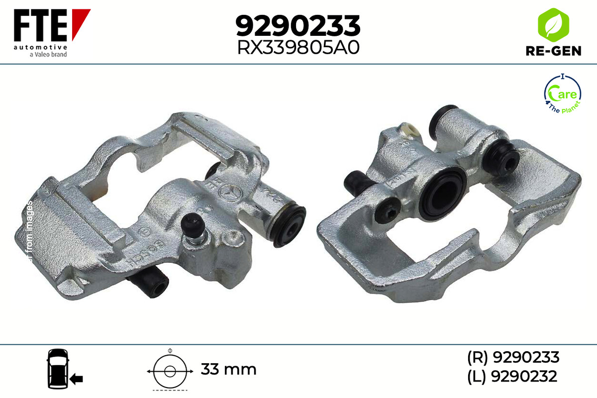 FTE Bremsekaliper 9290233 Bagaksel højre for MERCEDES-BENZ