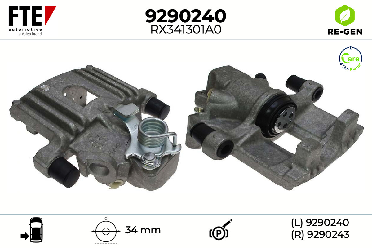 FTE Bremsekaliper 9290240 Bagaksel venstre for MINI