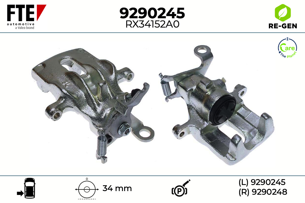 FTE Bremsekaliper 9290245 Bagaksel venstre for FORD