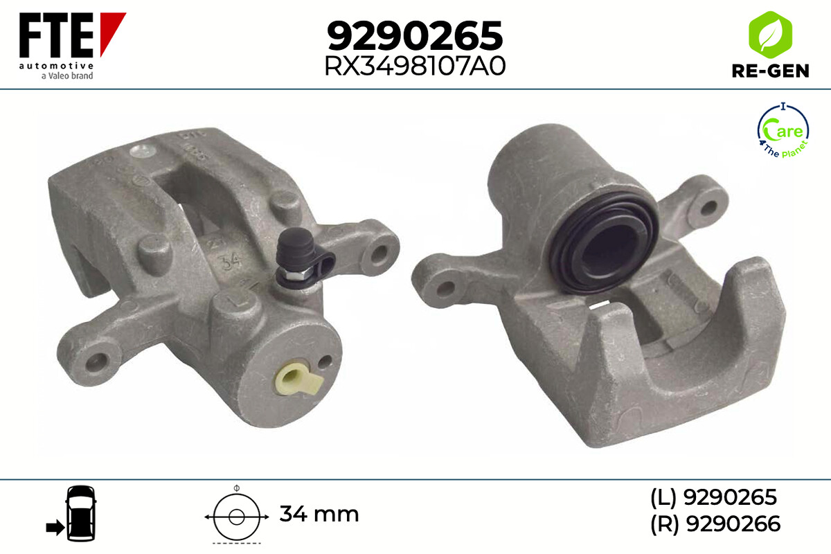 FTE Bremsekaliper 9290265 Bagaksel venstre for KIA