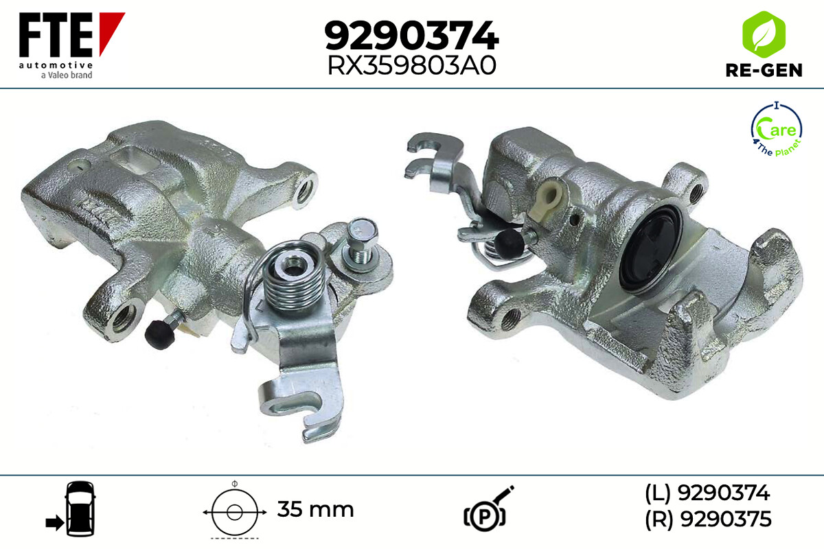 FTE Bremsekaliper 9290374 Bagaksel venstre for MAZDA