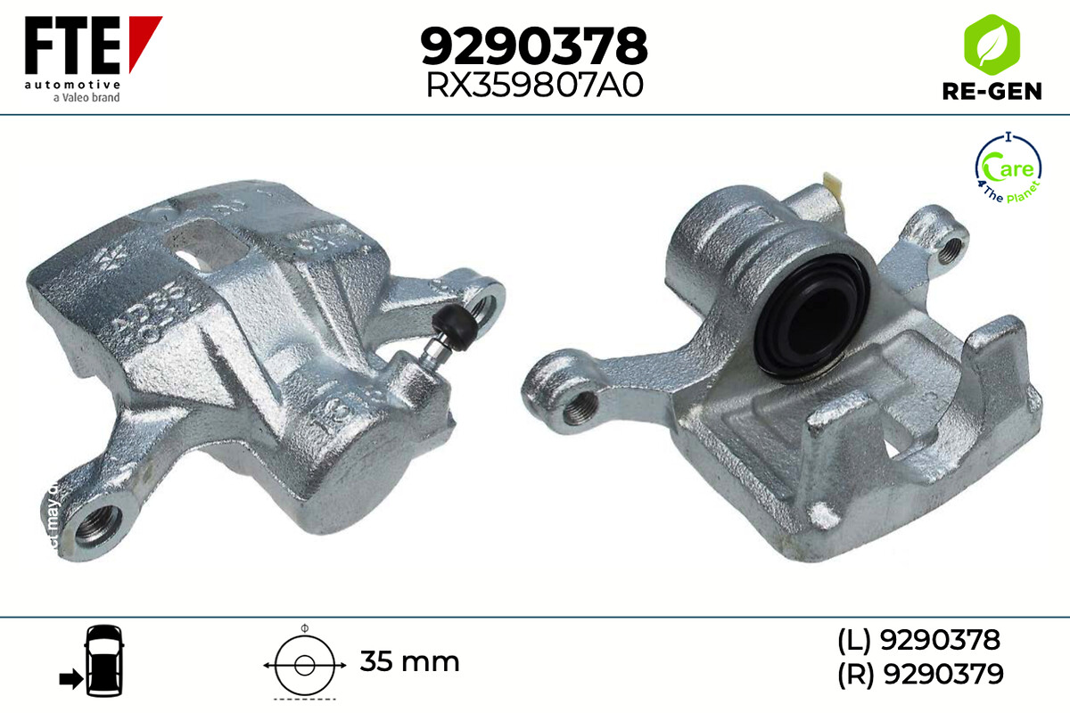 FTE Bremsekaliper 9290378 Bagaksel venstre for MITSUBISHI