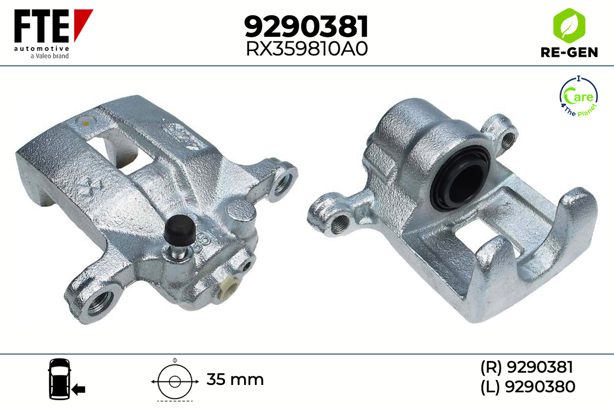 FTE Bremsekaliper 9290381 Bagaksel højre for NISSAN