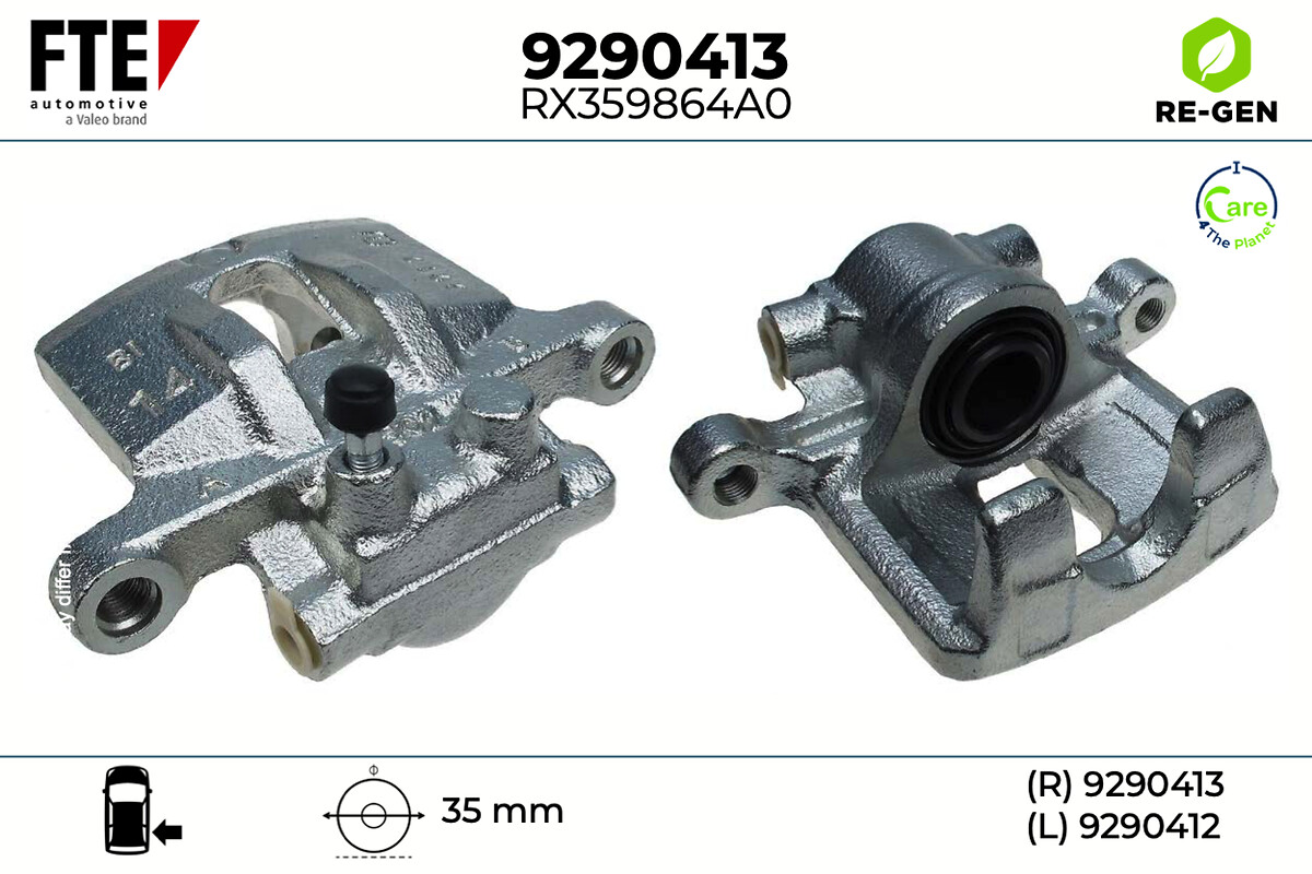 FTE Bremsekaliper 9290413 Bagaksel højre for JEEP MITSUBISHI