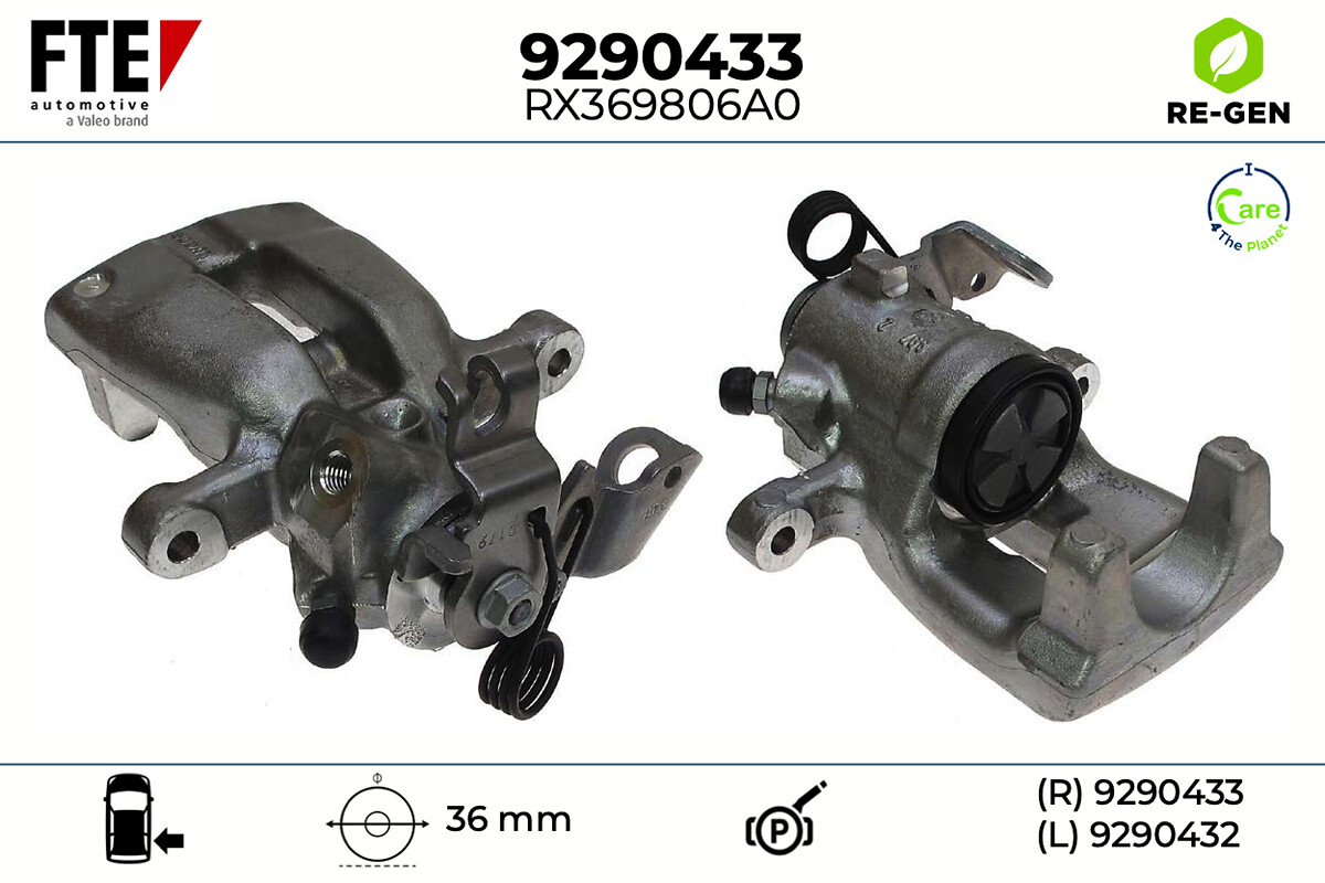 FTE Bremsekaliper 9290433 Bagaksel højre for OPEL VAUXHALL
