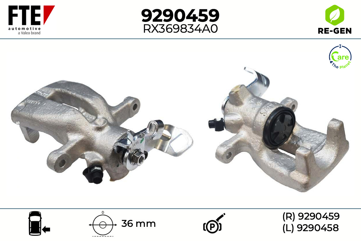 FTE Bremsekaliper 9290459 Bagaksel højre for MINI