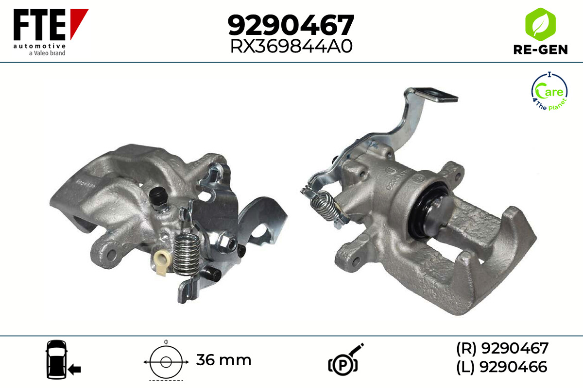 FTE Bremsekaliper 9290467 Bagaksel højre for TOYOTA
