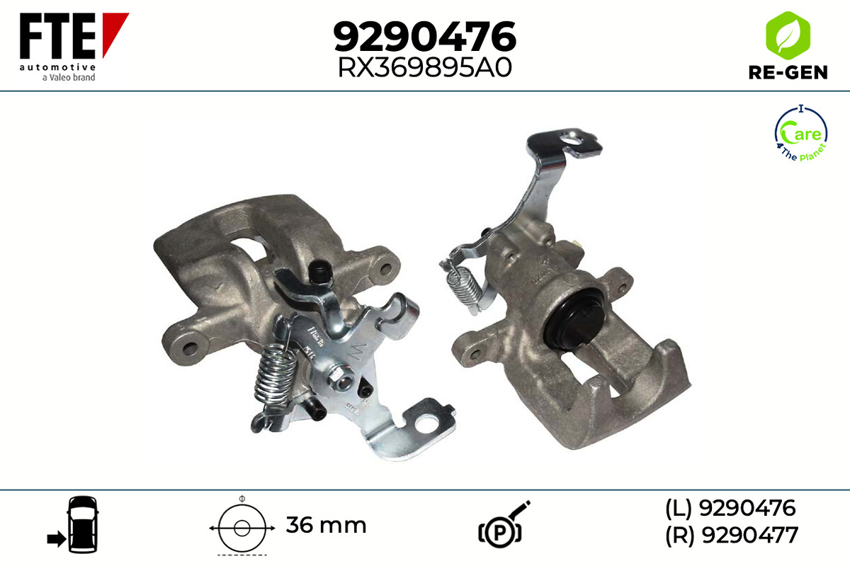 FTE Bremsekaliper 9290476 Bagaksel venstre for TOYOTA