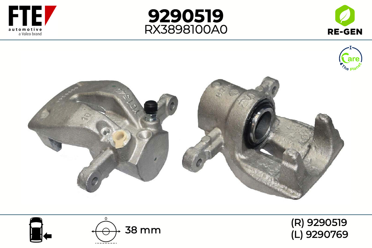 FTE Bremsekaliper 9290519 Bagaksel højre for TOYOTA