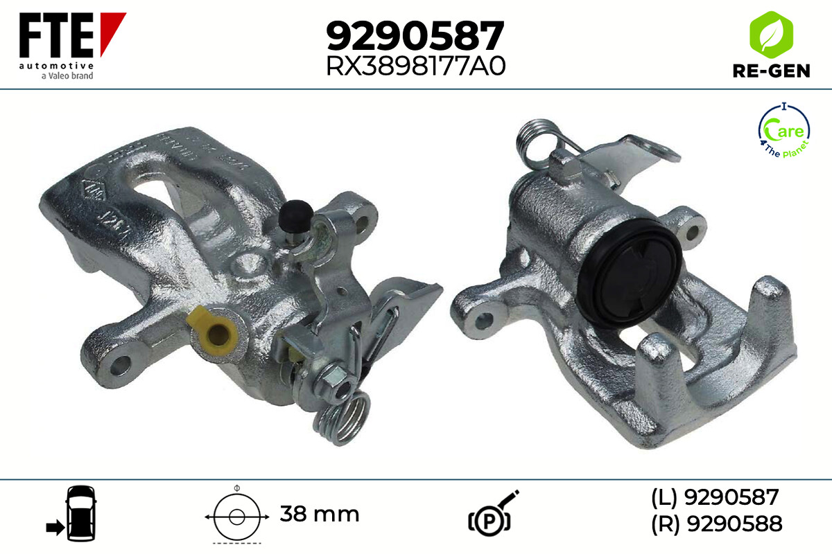 FTE Bremsekaliper 9290587 Bagaksel venstre for MERCEDES-BENZ RENAULT
