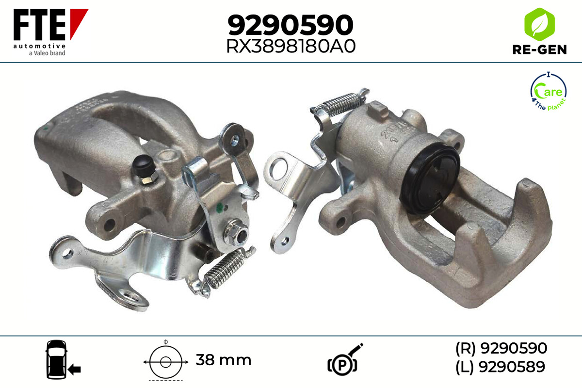 FTE Bremsekaliper 9290590 Bagaksel højre for PEUGEOT
