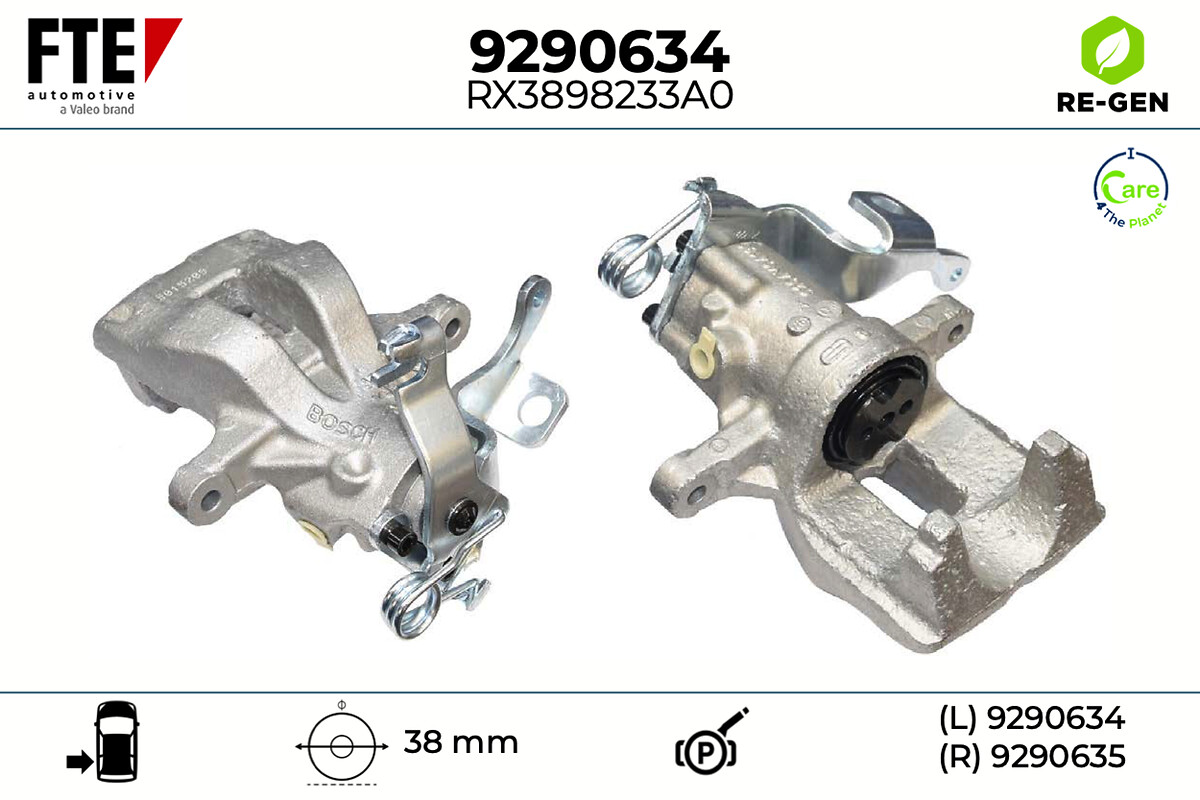 FTE Bremsekaliper 9290634 Bagaksel venstre for CITROËN