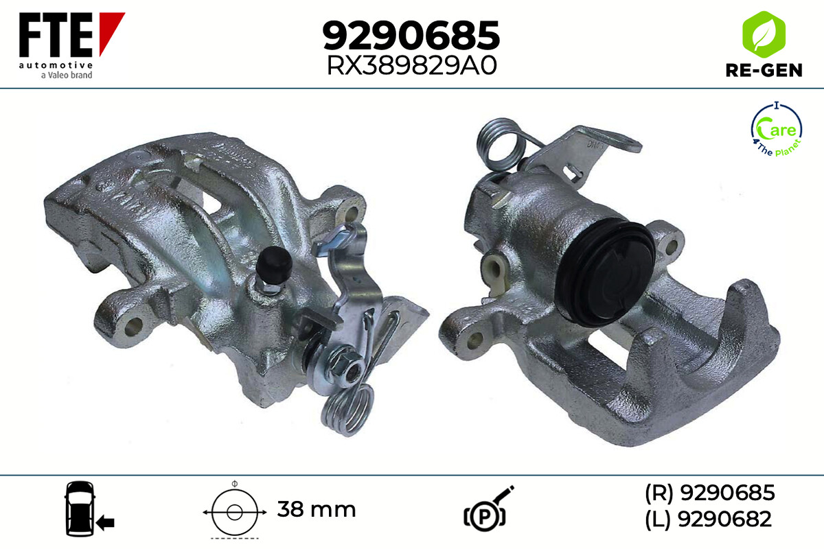 FTE Bremsekaliper 9290685 Bagaksel højre for FORD VW