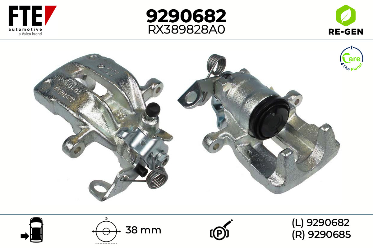 FTE Bremsekaliper 9290682 Bagaksel venstre for FORD VW