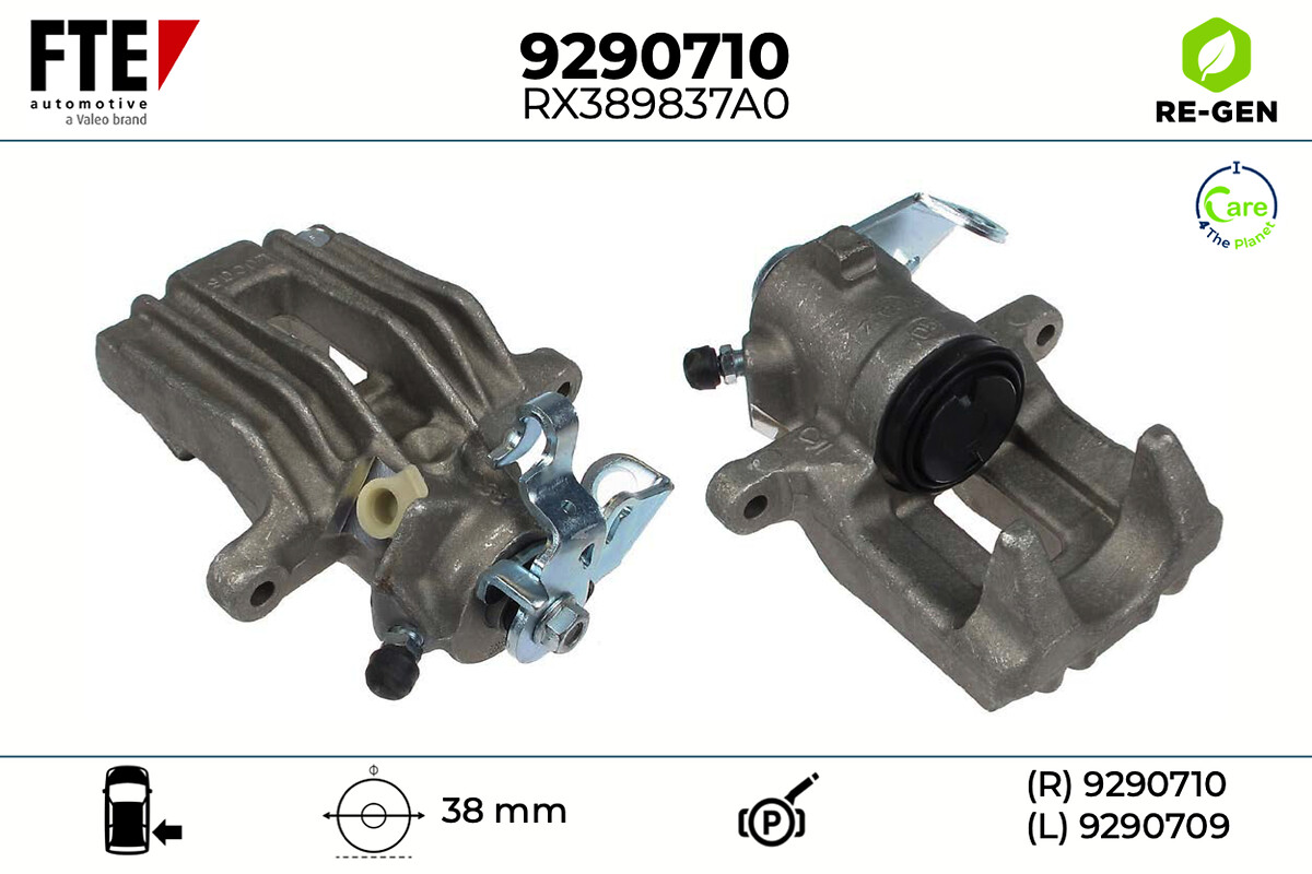 FTE Bremsekaliper 9290710 Bagaksel højre for VW SEAT SKODA