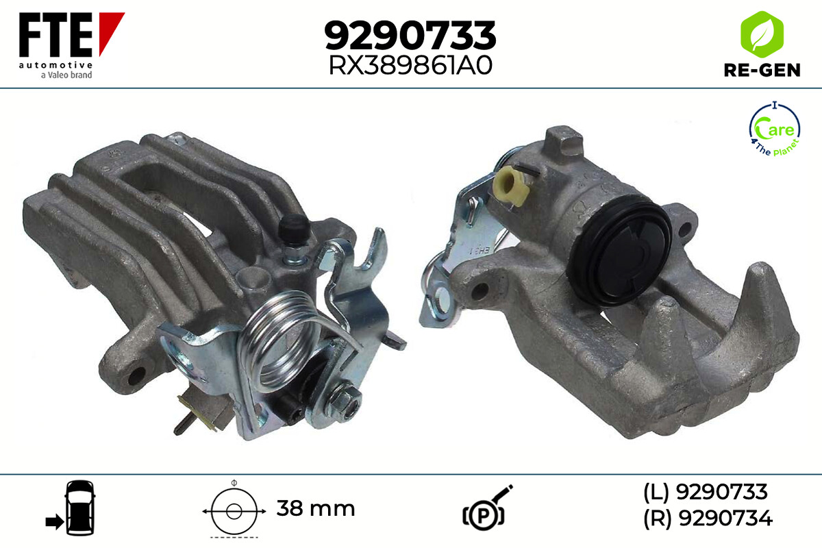 FTE Bremsekaliper 9290733 Bagaksel venstre for VW