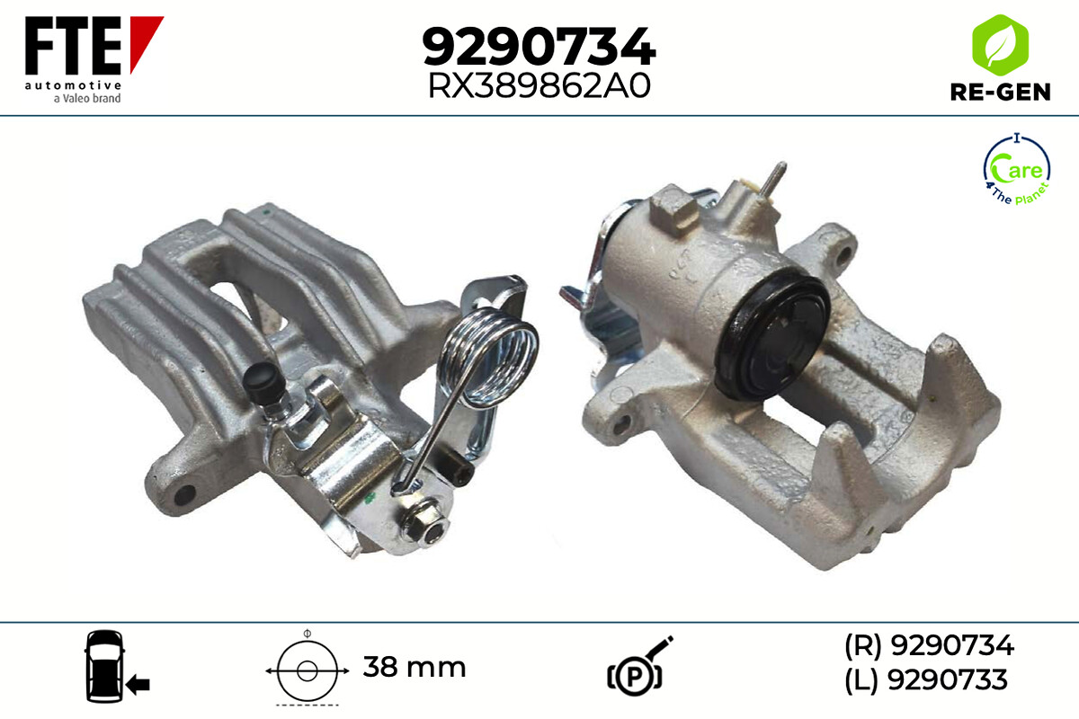 FTE Bremsekaliper 9290734 Bagaksel højre for VW
