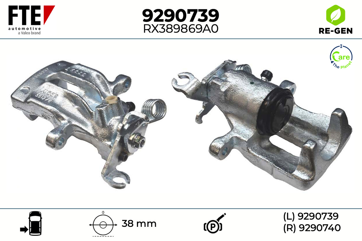 FTE Bremsekaliper 9290739 Bagaksel venstre for VOLVO MITSUBISHI