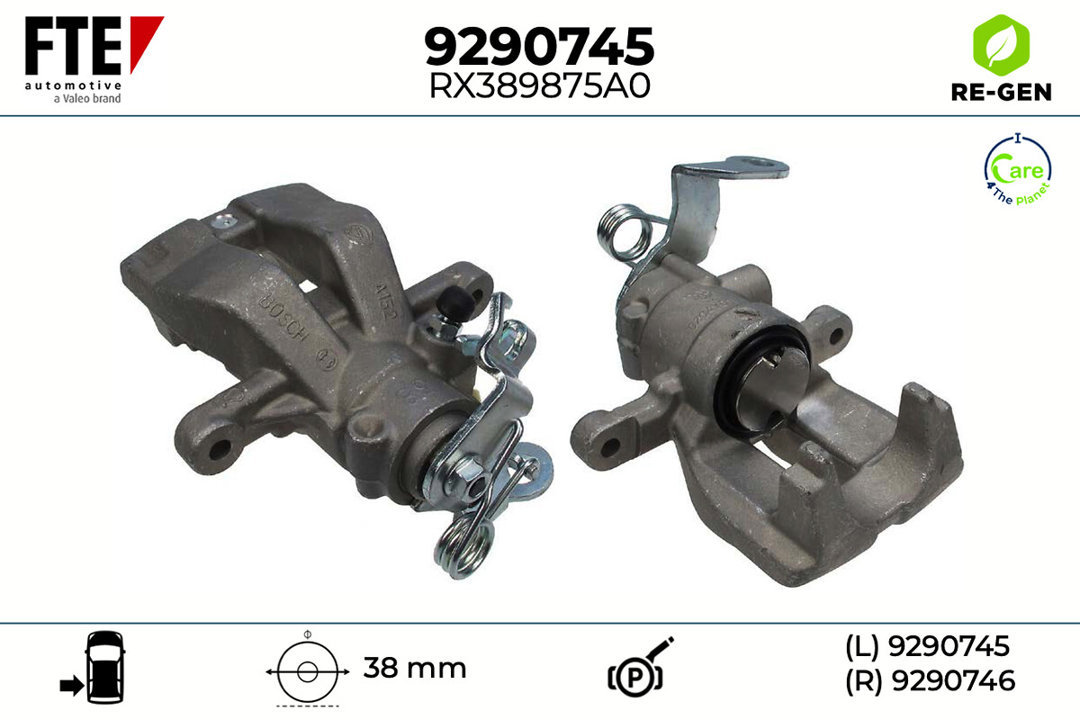 FTE Bremsekaliper 9290745 Bagaksel venstre for FIAT LANCIA