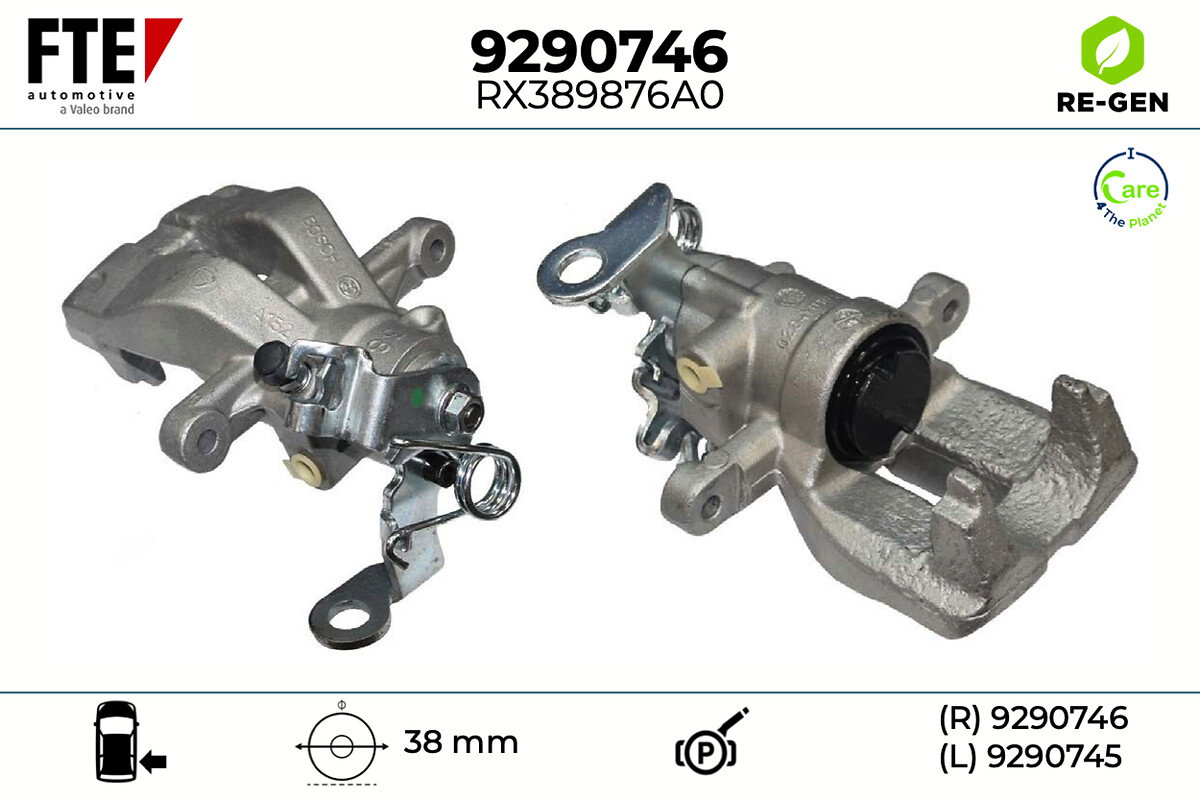 FTE Bremsekaliper 9290746 Bagaksel højre for FIAT LANCIA