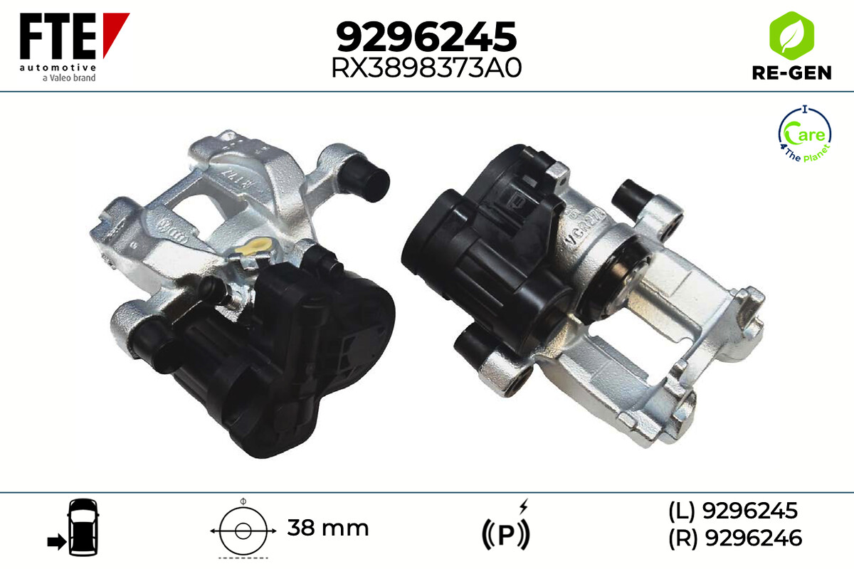 FTE Bremsekaliper 9296245 Bagaksel venstre for VW AUDI