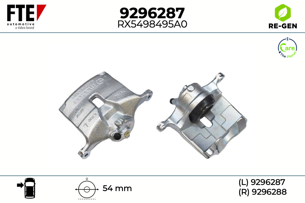 FTE Bremsekaliper 9296287 venstre foraksel for MAZDA