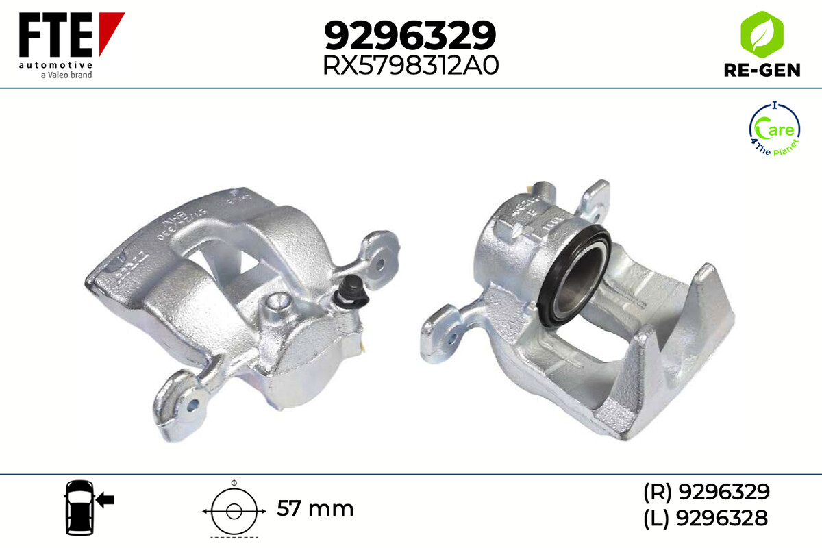 FTE Bremsekaliper 9296329 højre foraksel for MINI