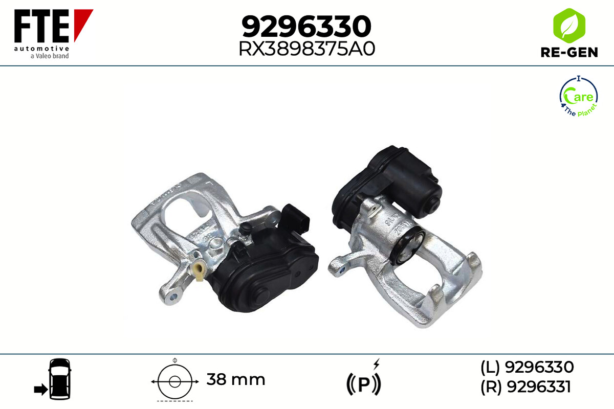 FTE Bremsekaliper 9296330 Bagaksel venstre for NISSAN