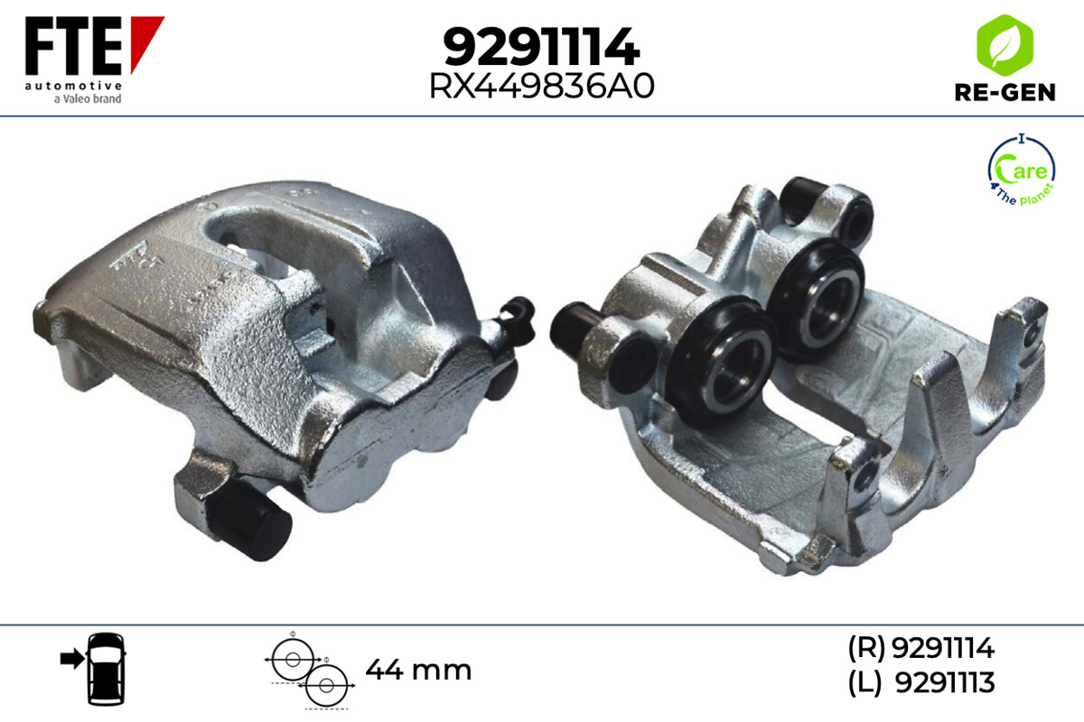 FTE Bremsekaliper 9291114 venstre foraksel for MERCEDES-BENZ