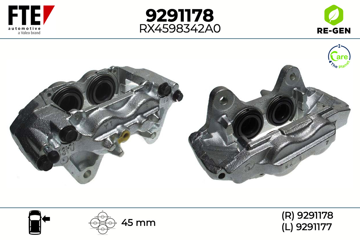 FTE Bremsekaliper 9291178 højre foraksel for MITSUBISHI