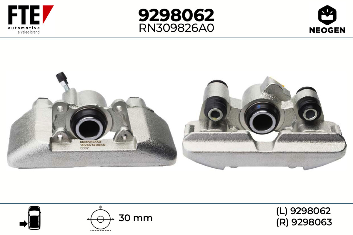 FTE Bremsekaliper 9298062 Bagaksel venstre for KAWEI AUTO TOYOTA