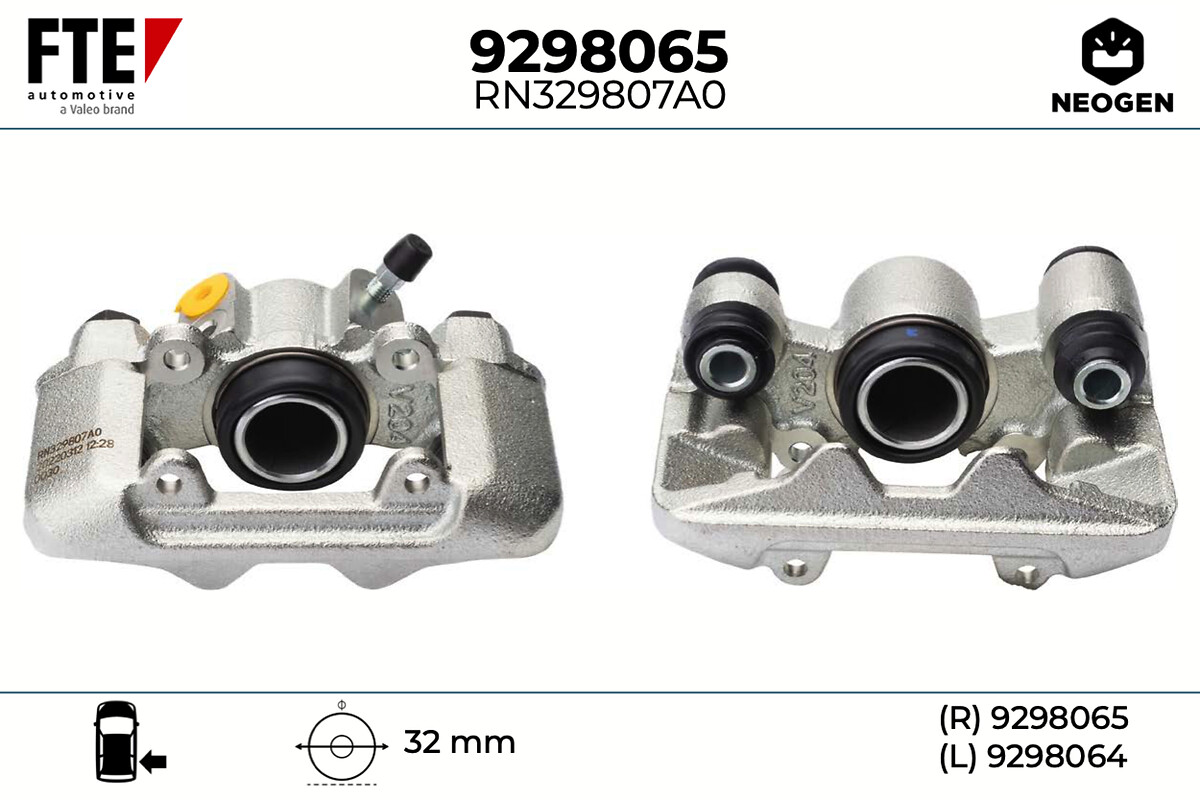 FTE Bremsekaliper 9298065 Bagaksel højre for TOYOTA
