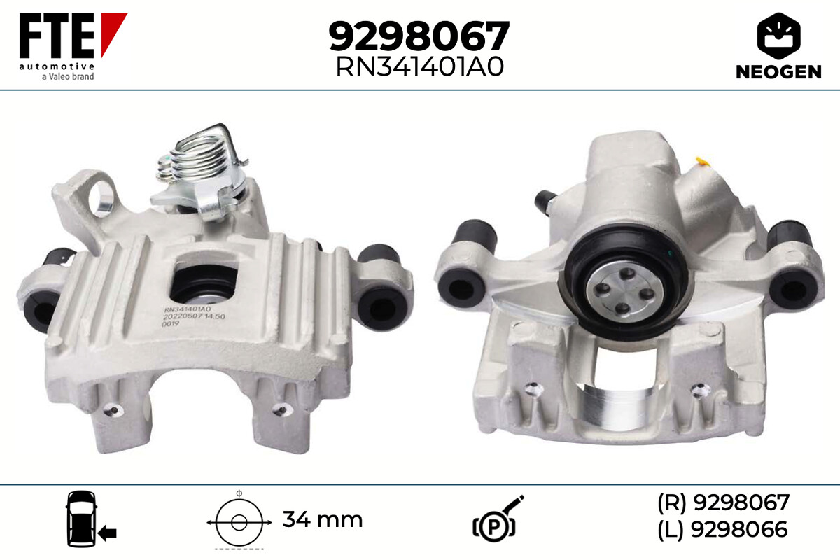 FTE Bremsekaliper 9298067 Bagaksel højre for MINI