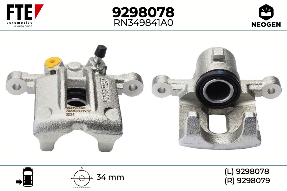 FTE Bremsekaliper 9298078 Bagaksel venstre for TOYOTA