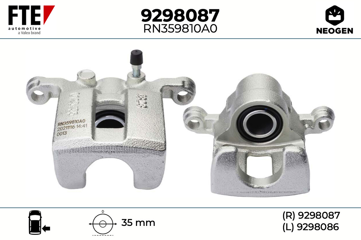 FTE Bremsekaliper 9298087 Bagaksel højre for NISSAN