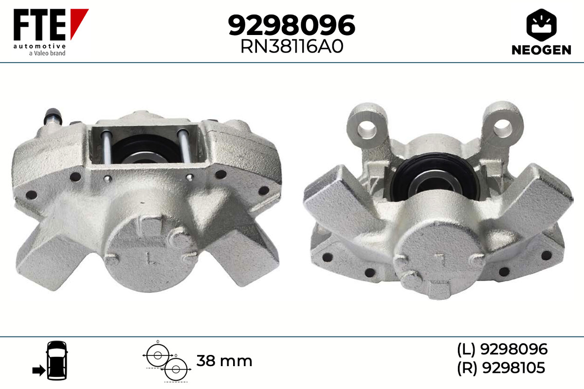 FTE Bremsekaliper 9298096 Bagaksel venstre for VOLVO
