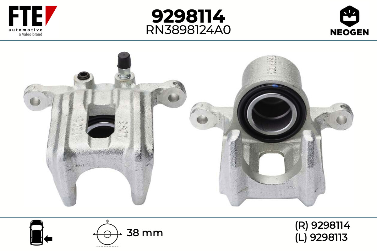FTE Bremsekaliper 9298114 Bagaksel højre for HONDA ACURA