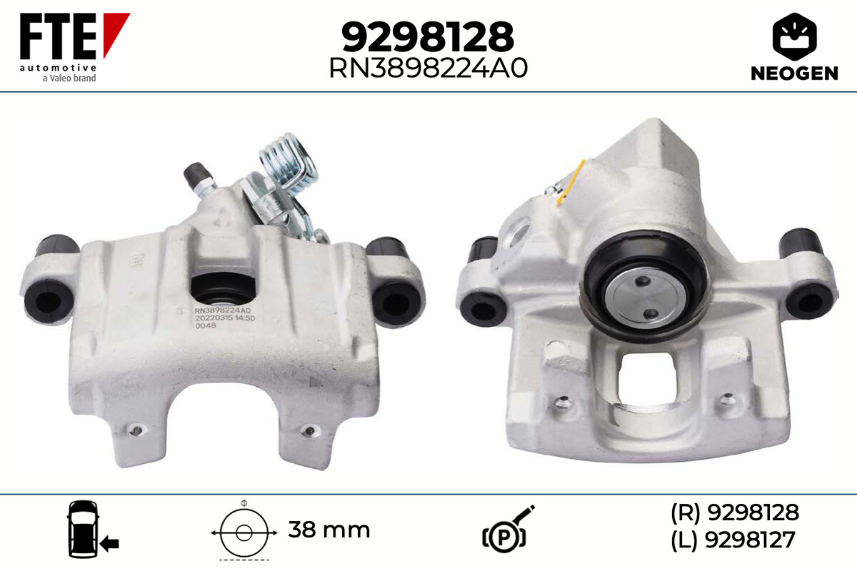 FTE Bremsekaliper 9298128 Bagaksel højre for FORD VOLVO MAZDA