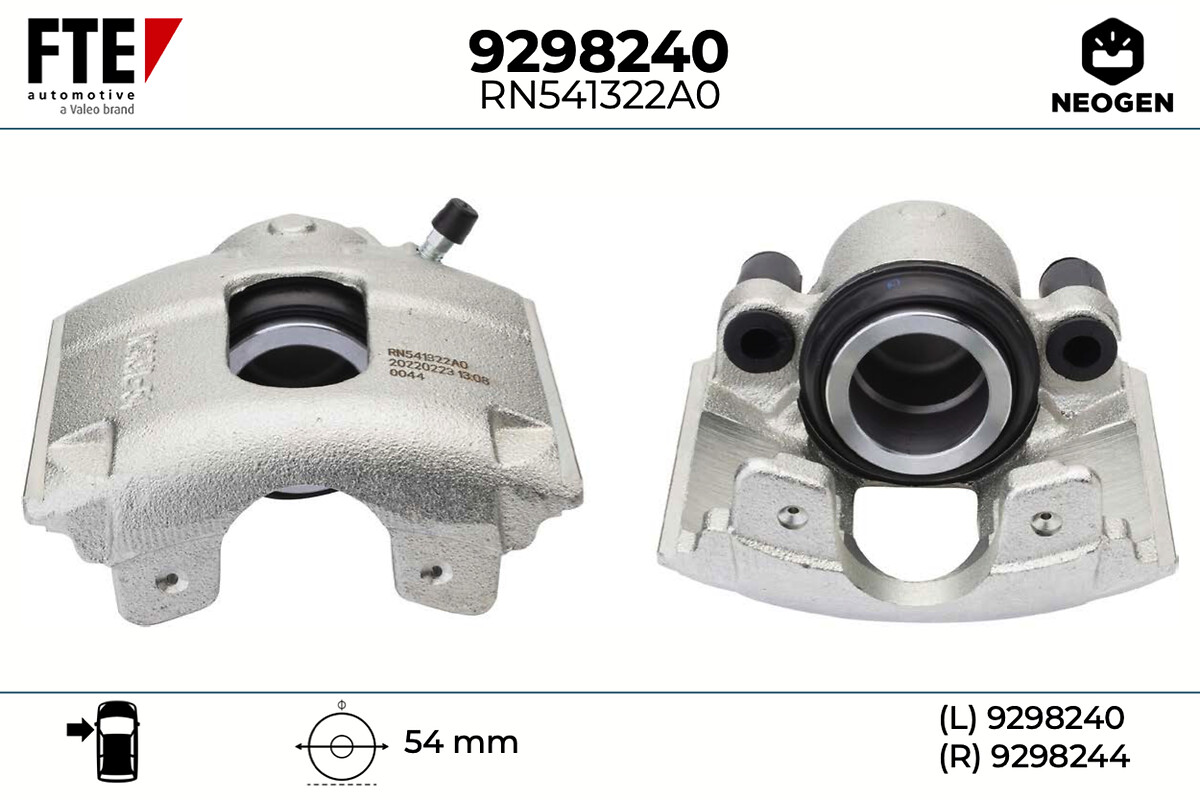 FTE Bremsekaliper 9298240 venstre foraksel for FORD MAZDA